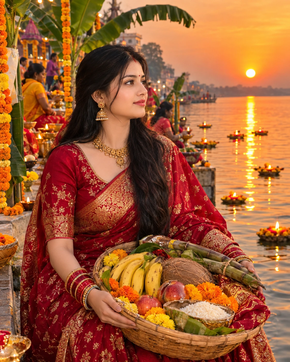 Chhath puja Girls photo Prompt