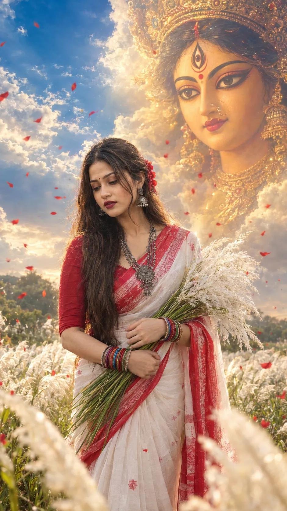 Maa Durga devotional cinematic portrait