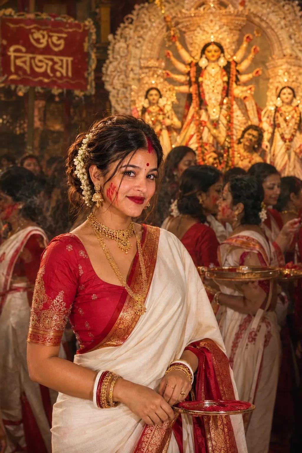 Durga Puja / Sindoor Khela Bengali traditional portrait